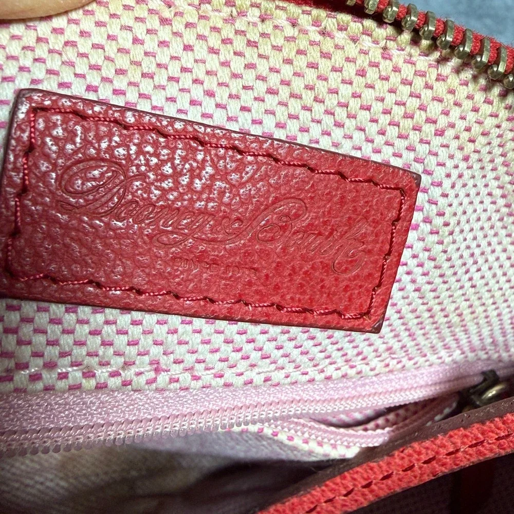 Dooney & Bourke Red Pebble Grain Leather Trim Small Purse Bag